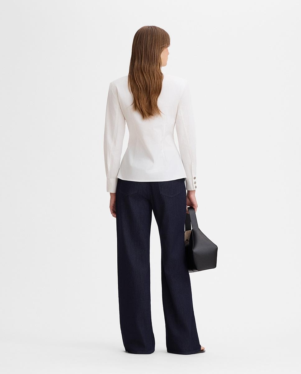 Camisa de mujer doble cuello - Simorra - Blanco Blanco-3