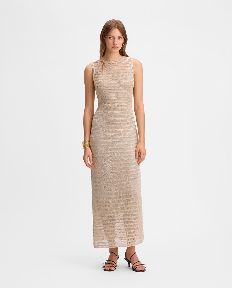 Simorra - Vestido largo de punto y escote caja.