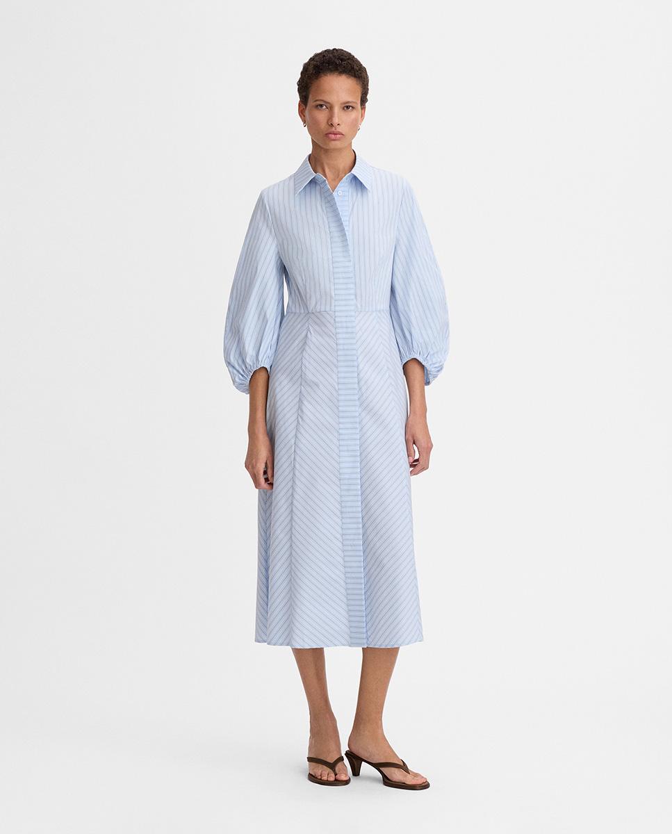 Simorra - Vestido midi de manga larga abullonada.