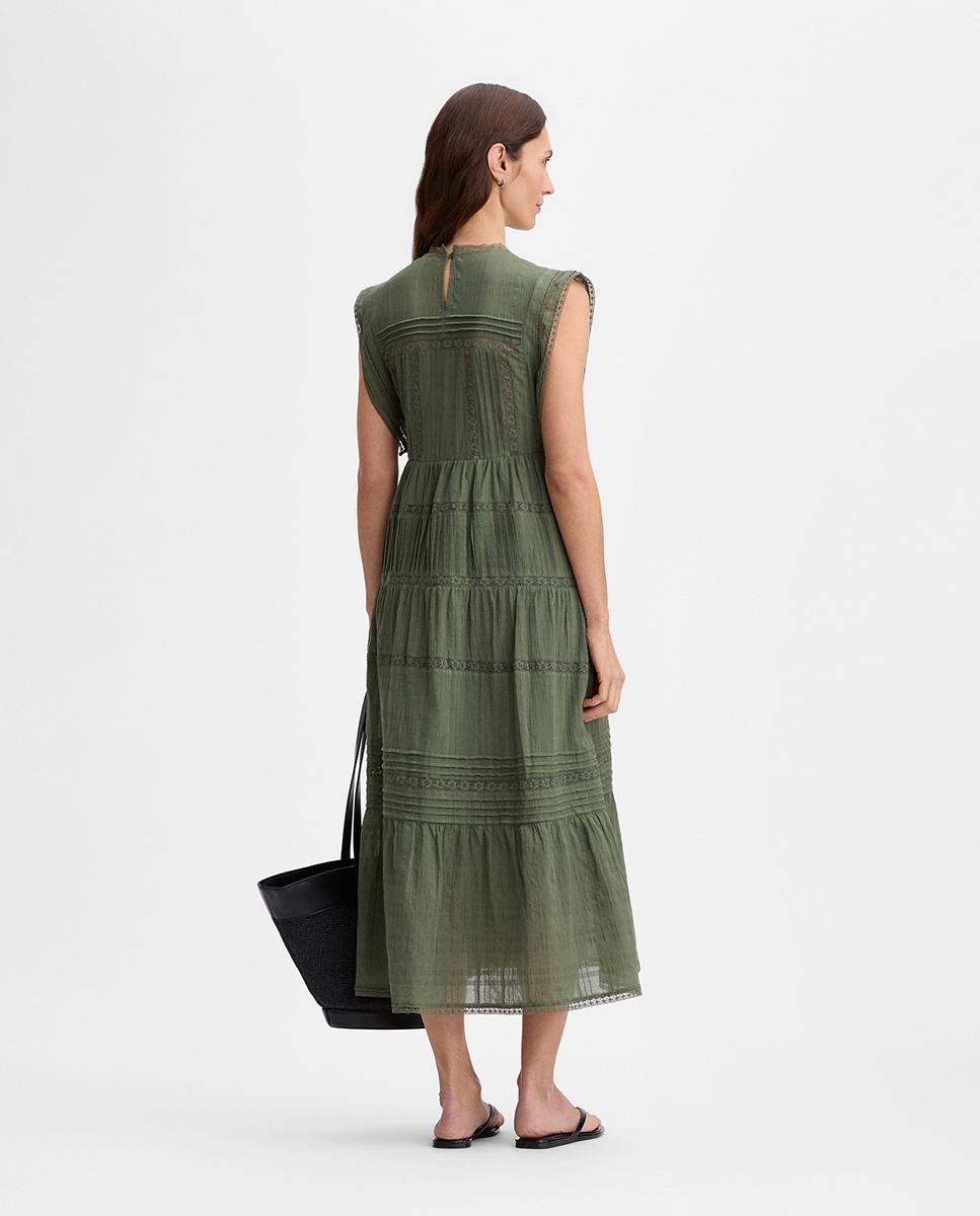 simorra green dress Green Jacquard Puff Sleeve Mini Dress 8