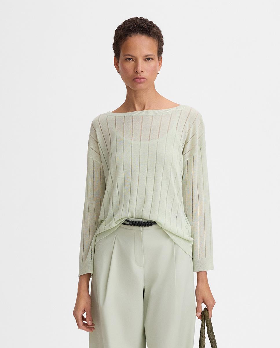 Simorra - Jersey de mujer calado y cuello redondo.