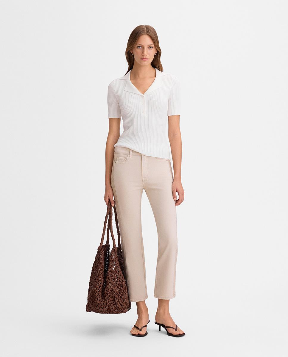 Simorra - Pantalones vaqueros de mujer slim con bordado lateral.