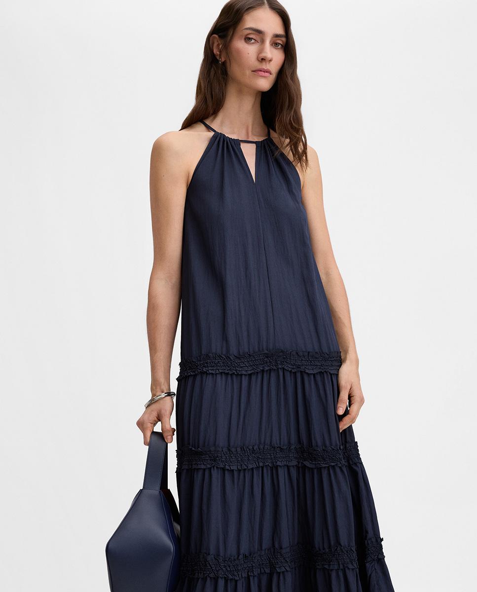 Vestido largo halter - Simorra - Azul marino Azul marino-3