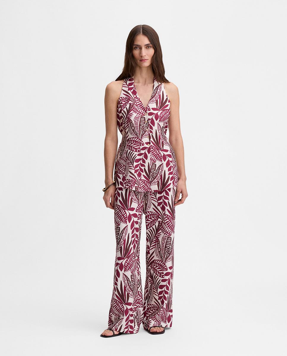 Imagen 0 de Top de mujer halter estampado Granate