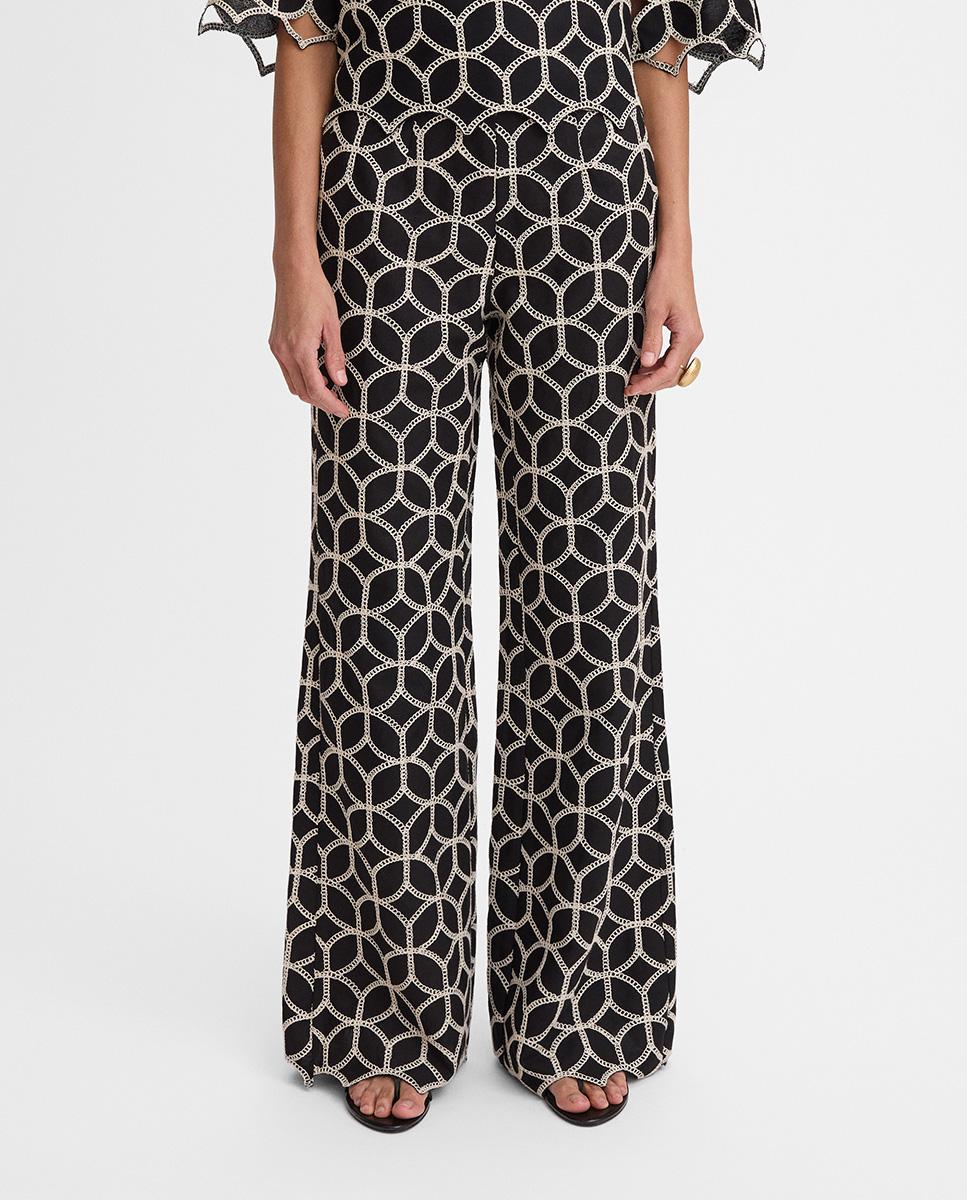 Simorra - Pantalón de mujer palazzo bordado.