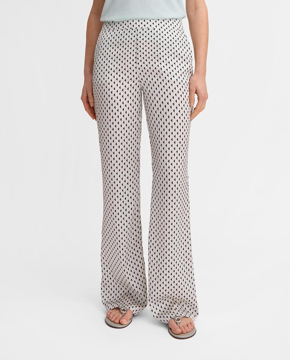 Simorra - Pantalones rectos de mujer con cintura elástica estampado.