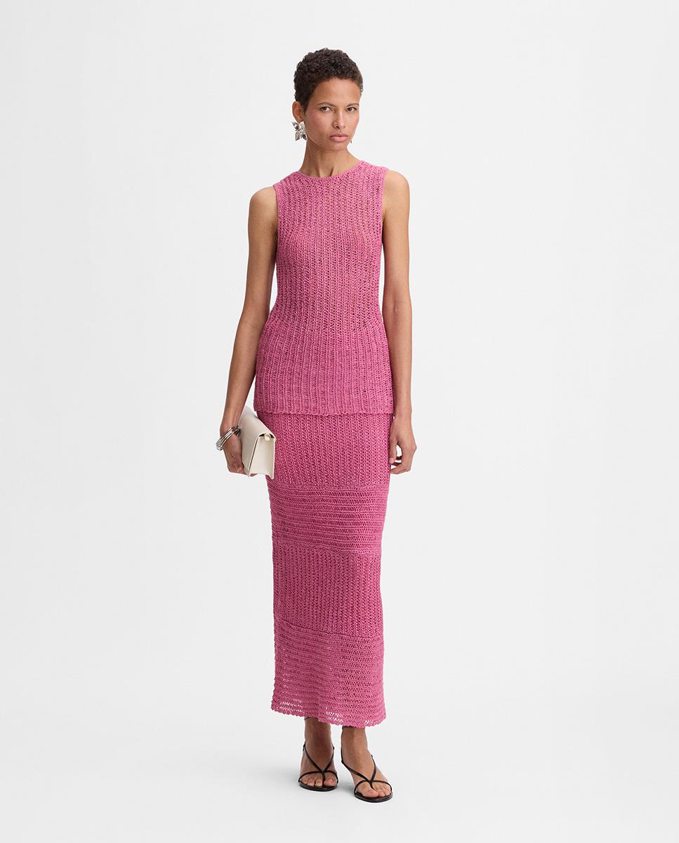 Imagen 0 de Top de mujer punto cintas Rosa