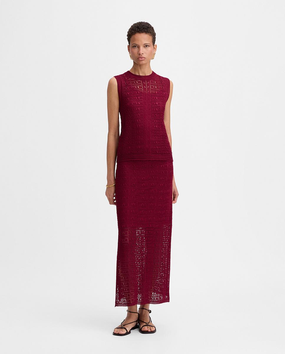 Imagen 0 de Top de mujer de punto calados Fucsia