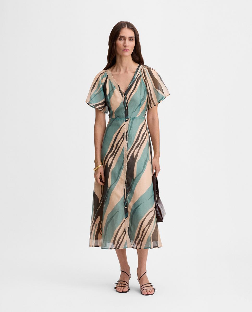 Simorra - Vestido estampado corte evasé.