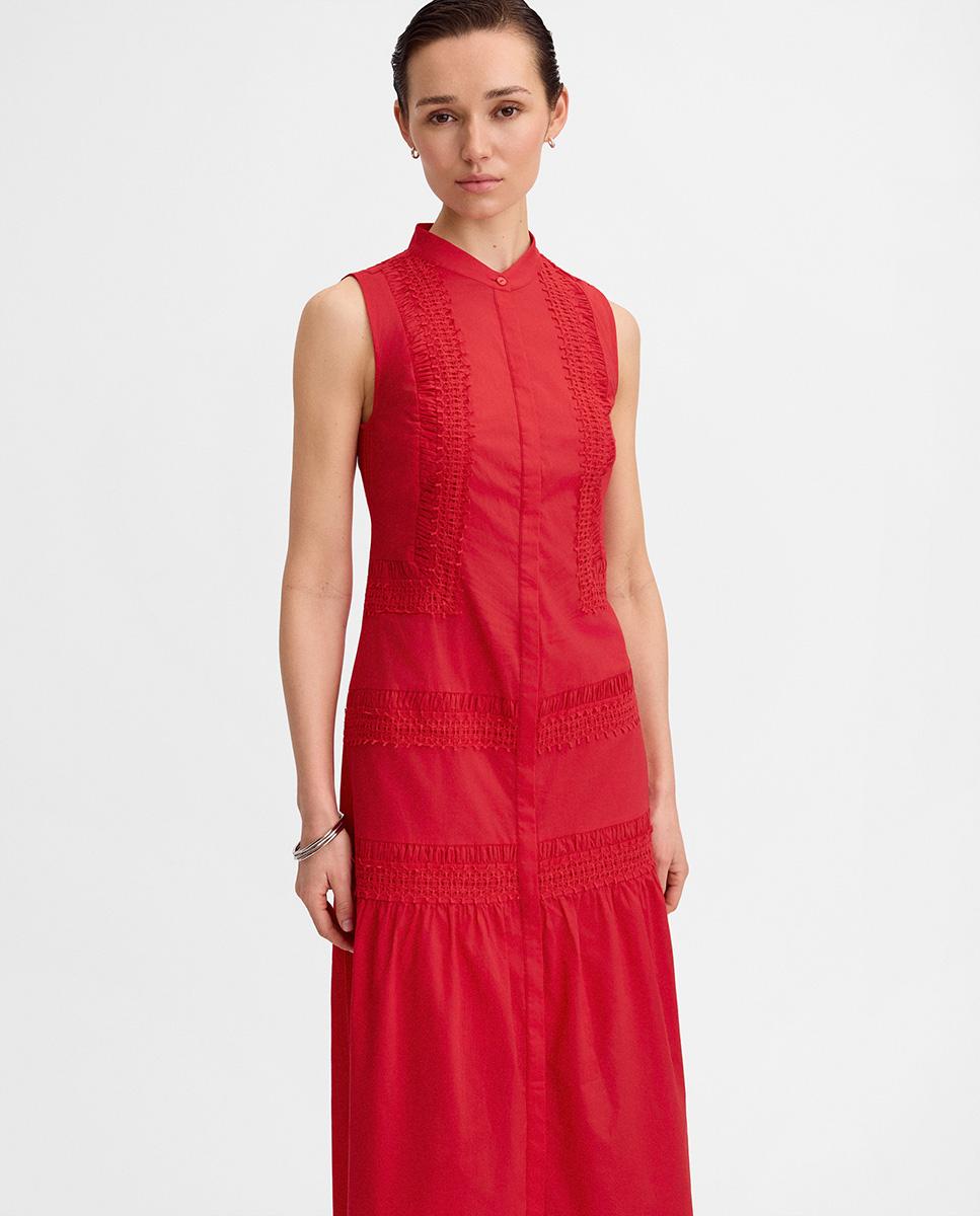 Vestido midi puntillas - Simorra - Rojo Rojo-3