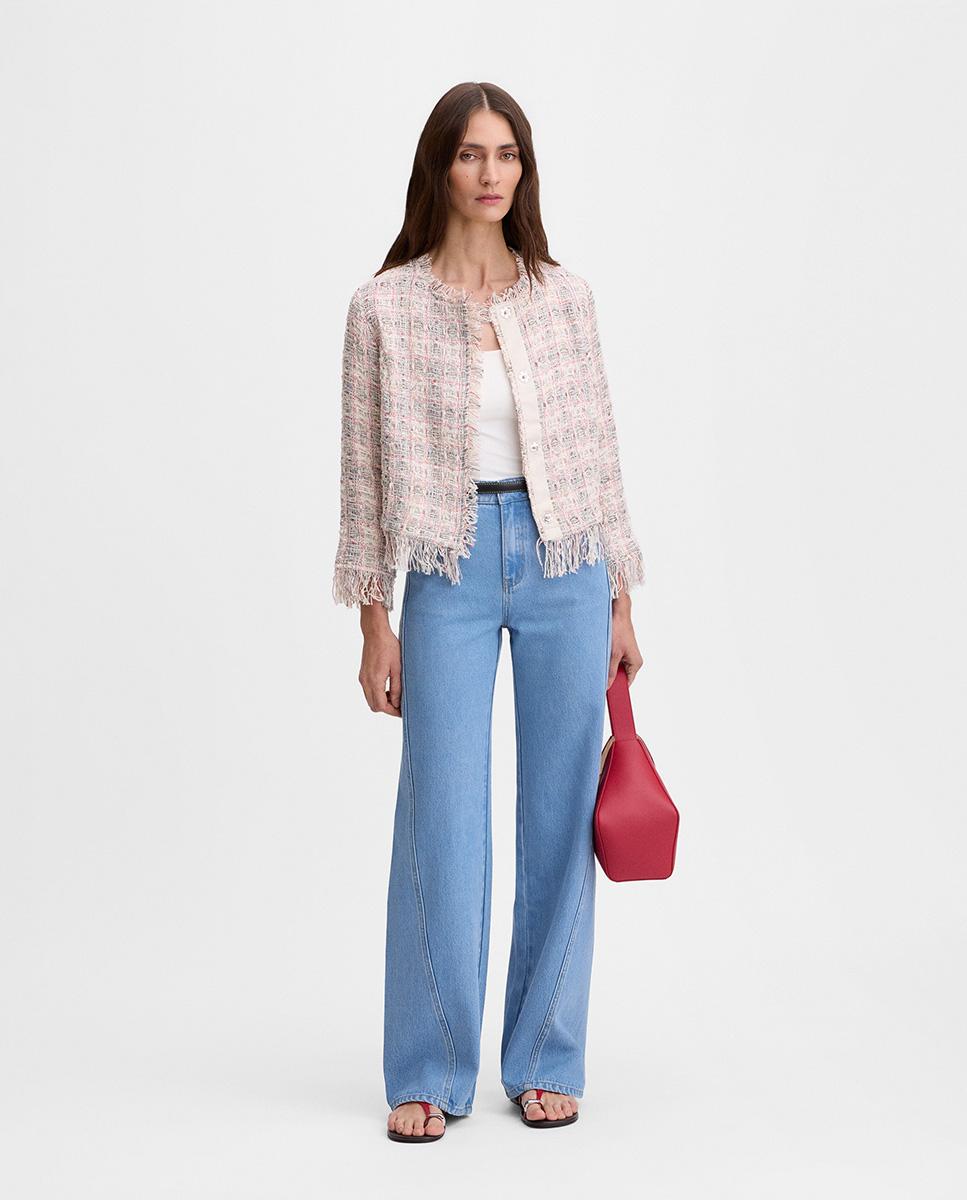 Imagen 0 de Chaqueta de mujer tweed desflecados Crudo