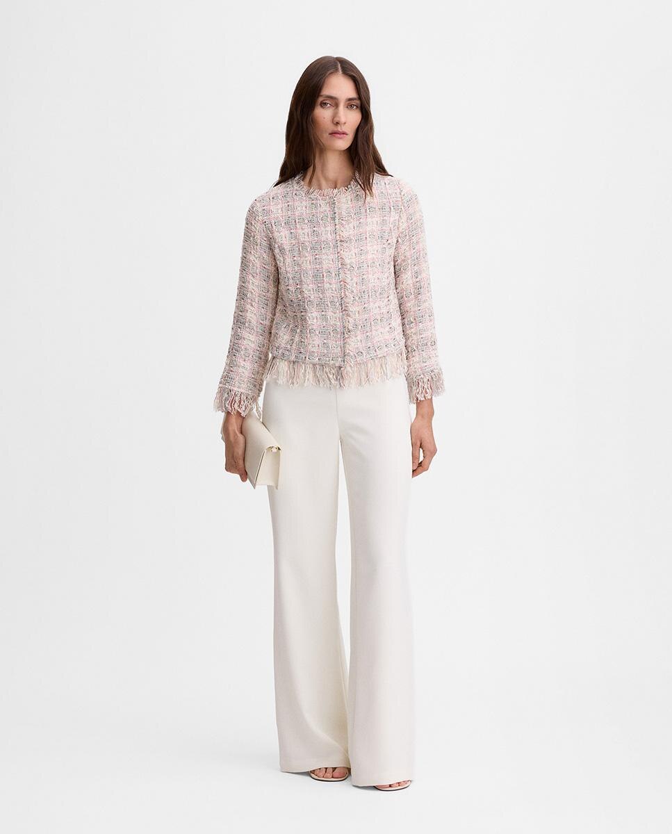 Chaqueta de mujer tweed desflecados - Simorra - Crudo Crudo-5