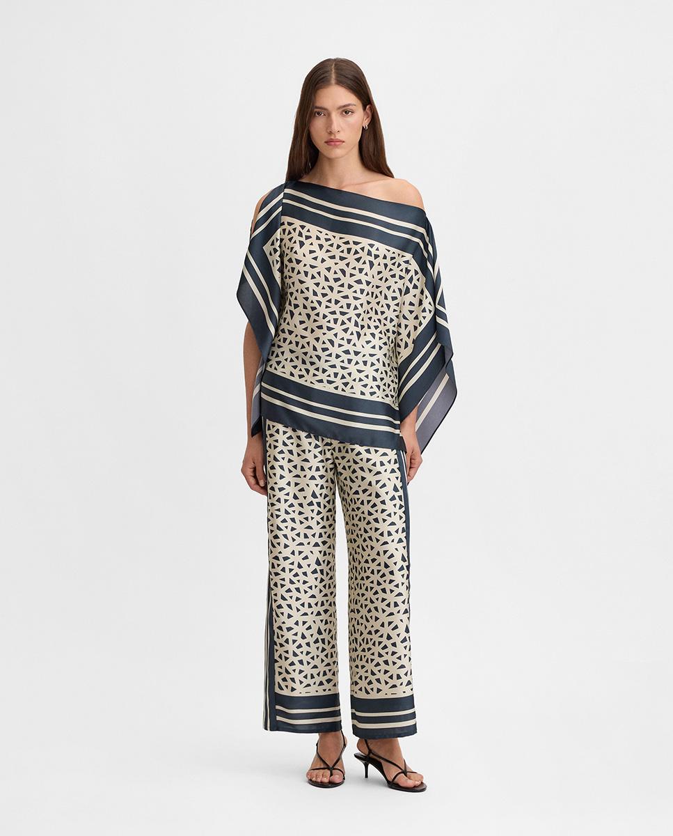 Simorra - Blusa de mujer estampada pañuelo.