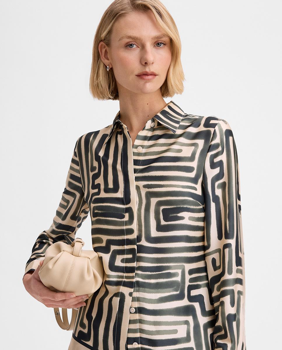 Camisa de mujer fluida estampada - Simorra - Verde Verde-4