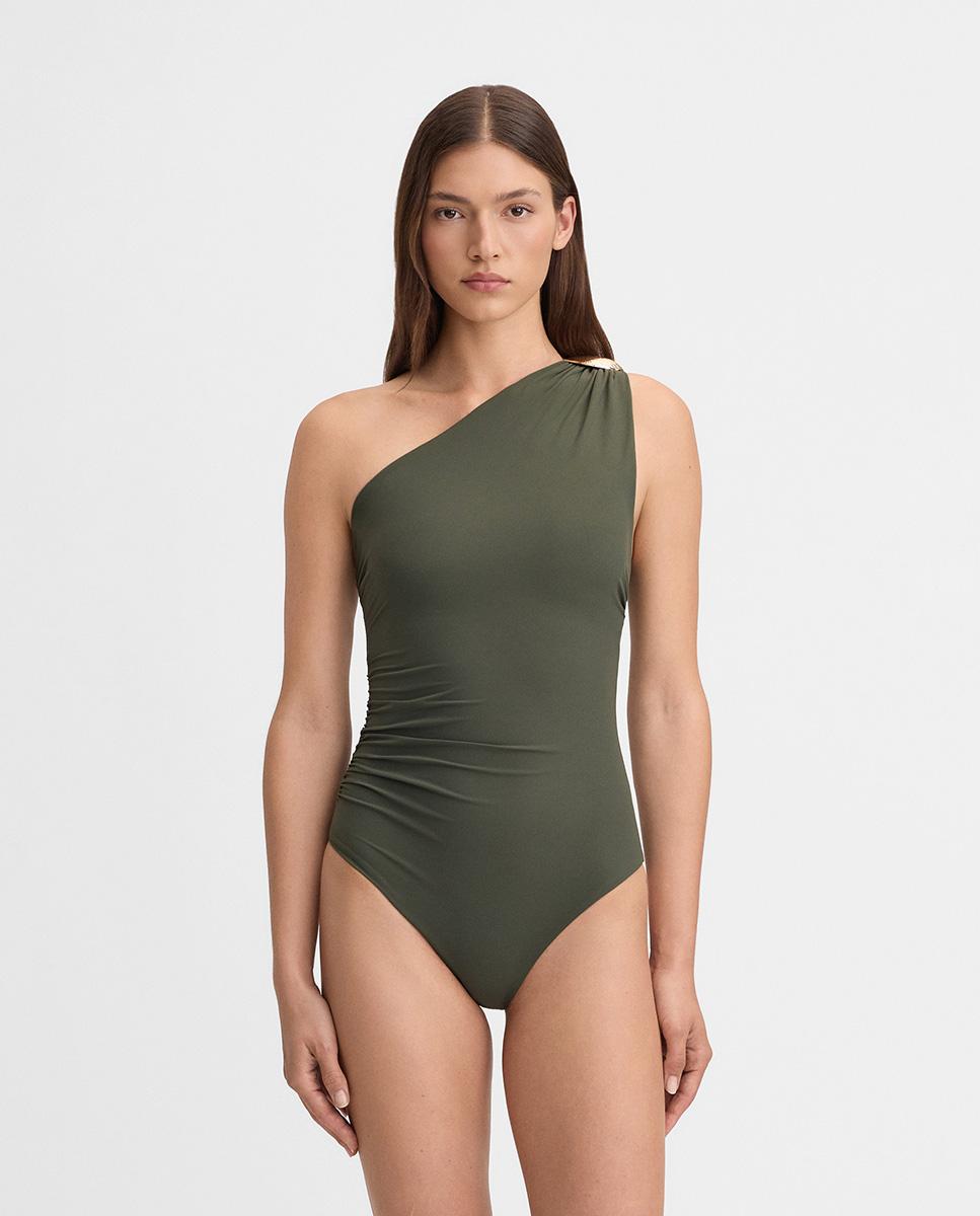 Bañador de mujer escote asimétrico - Simorra - Kaki Kaki-2