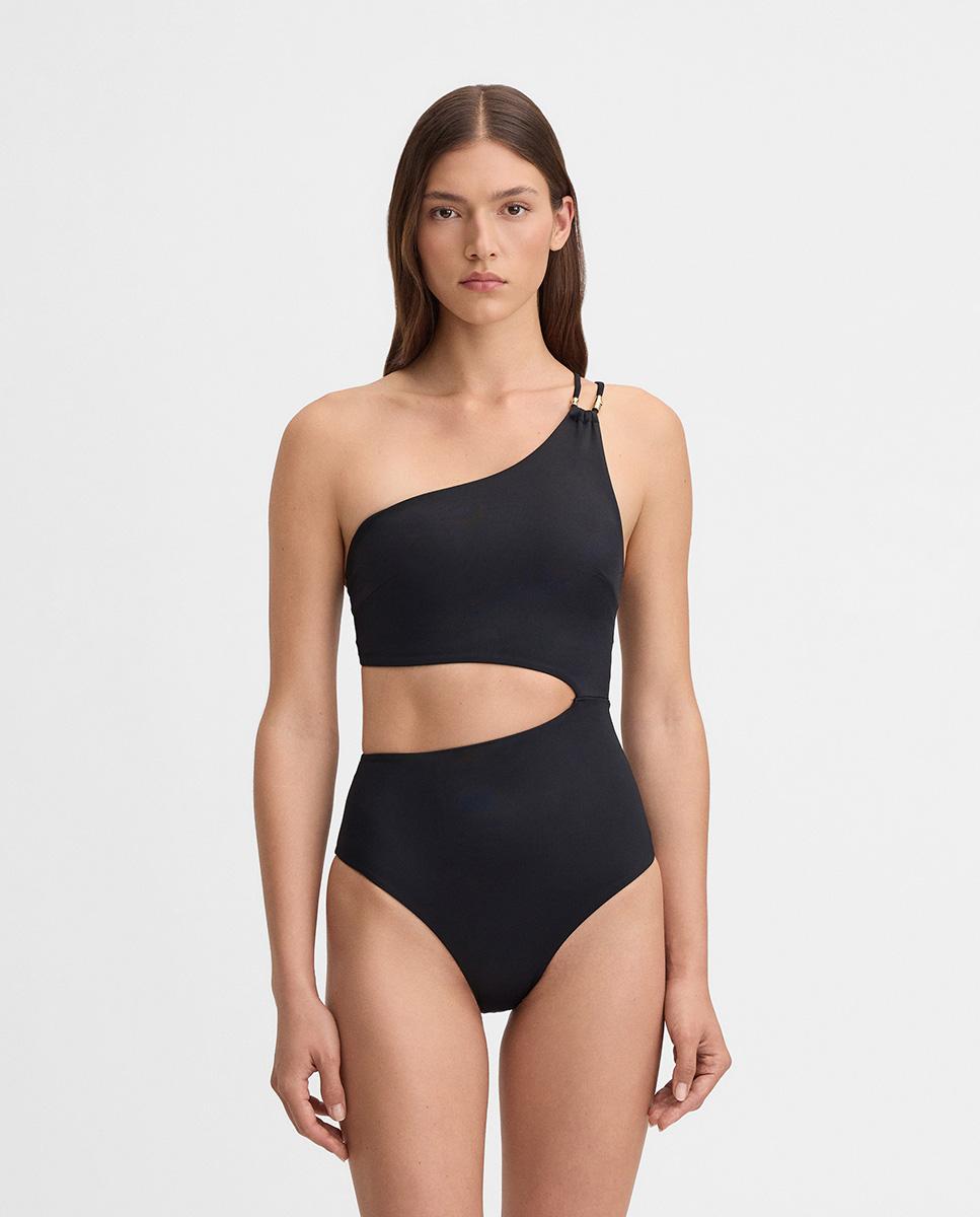 Bañador de mujer abertura lateral - Simorra - Negro Negro-2
