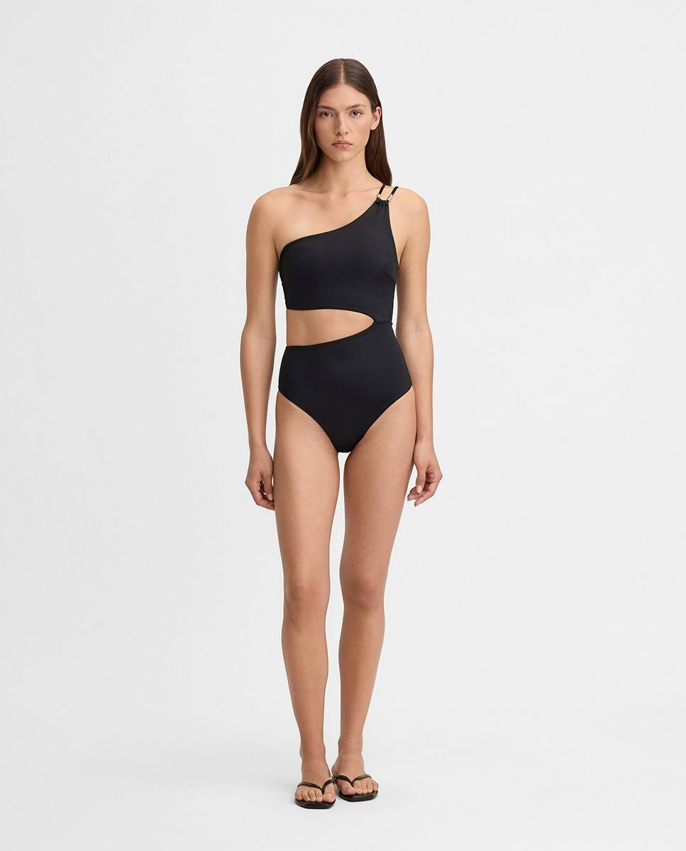 Bañador de mujer abertura lateral - Simorra - Negro Negro-3