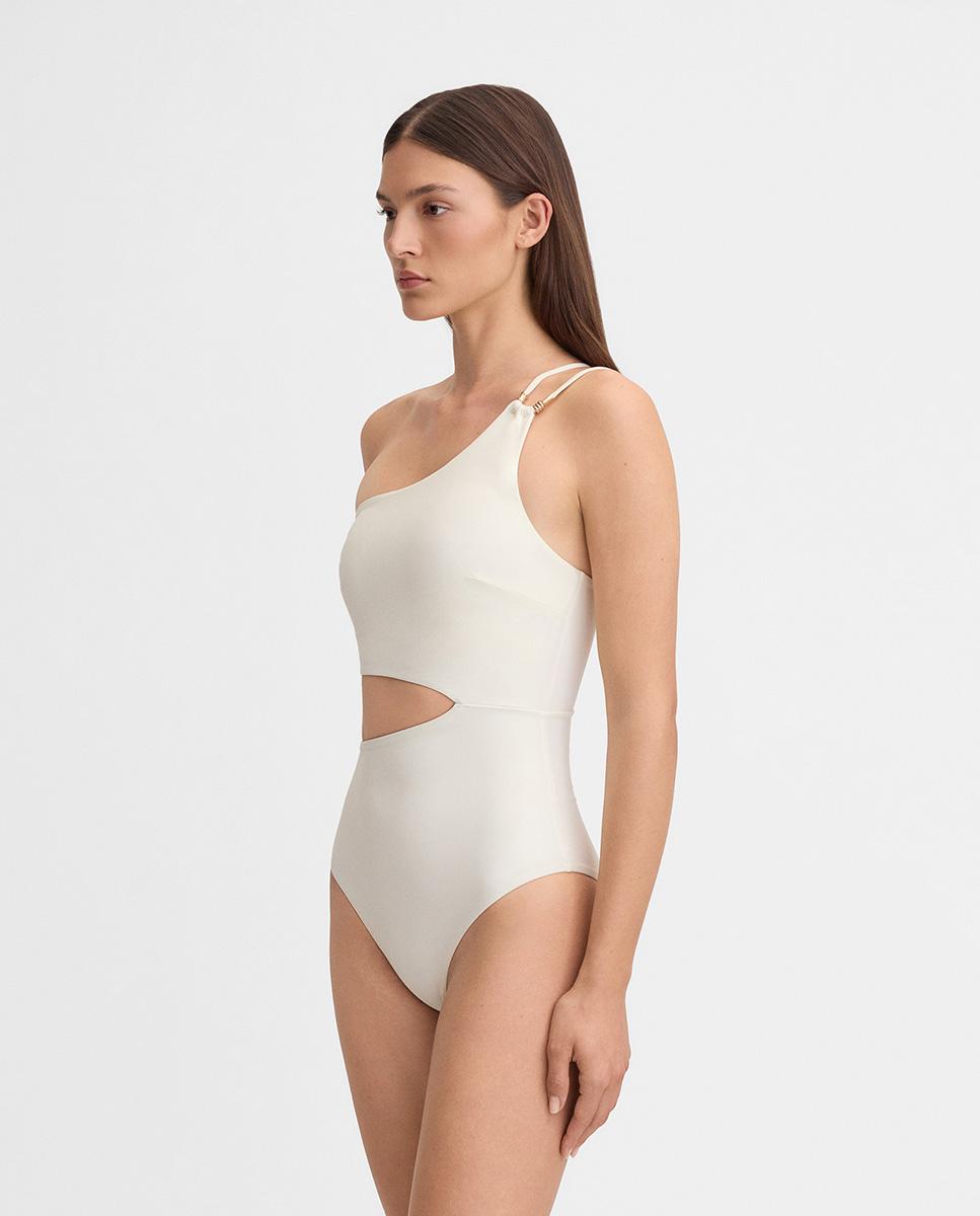 Bañador de mujer abertura lateral - Simorra - Blanco Blanco-1