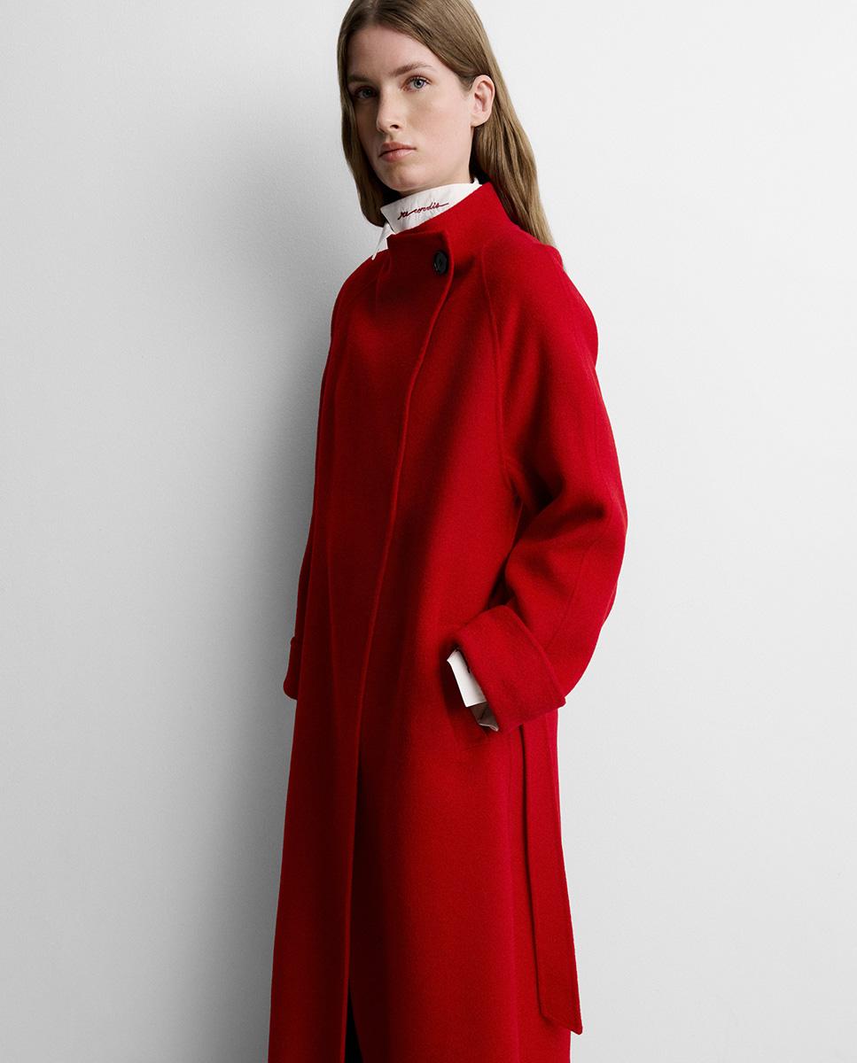 Abrigo de mujer largo lana - Simorra - Rojo Rojo-2