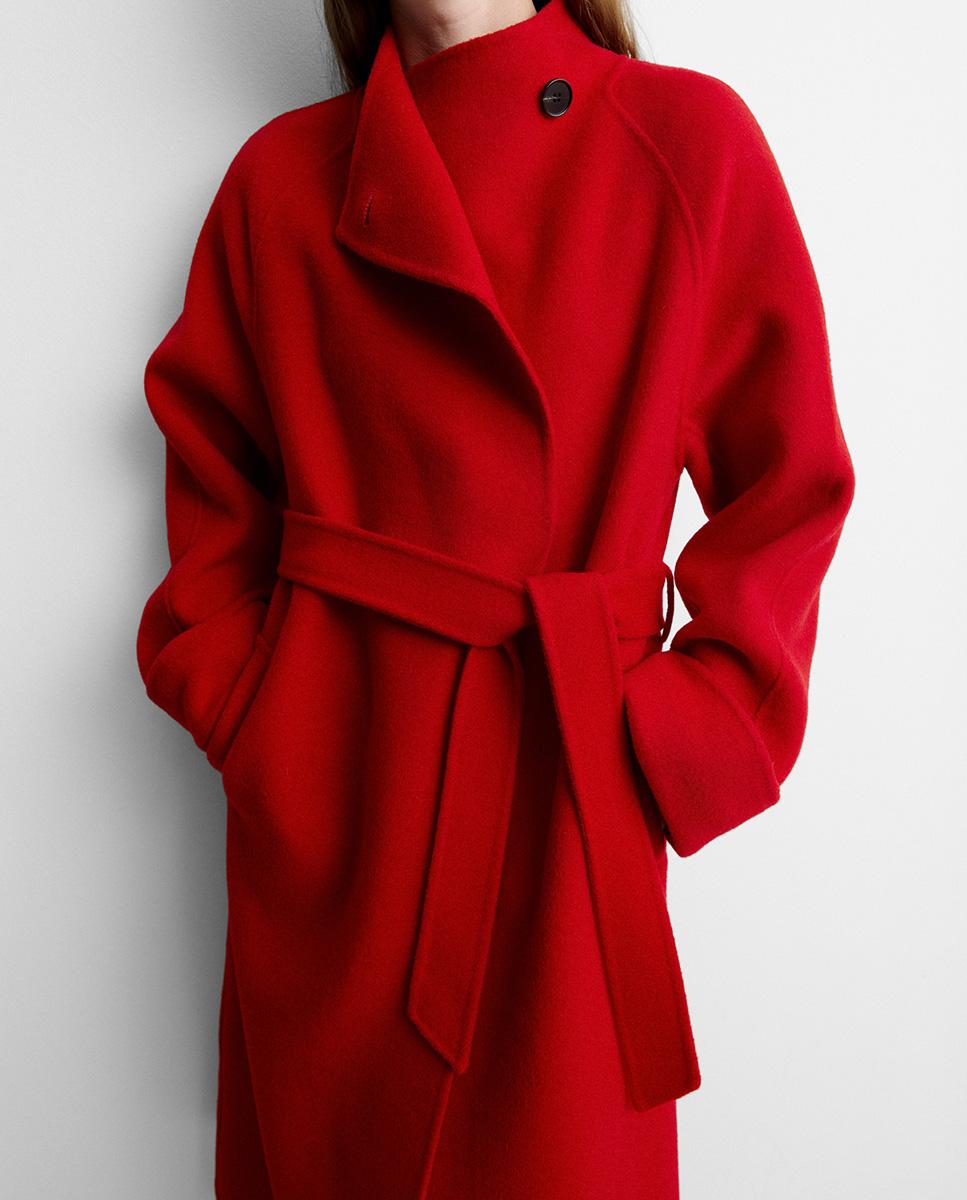 Abrigo de mujer largo lana - Simorra - Rojo Rojo-4