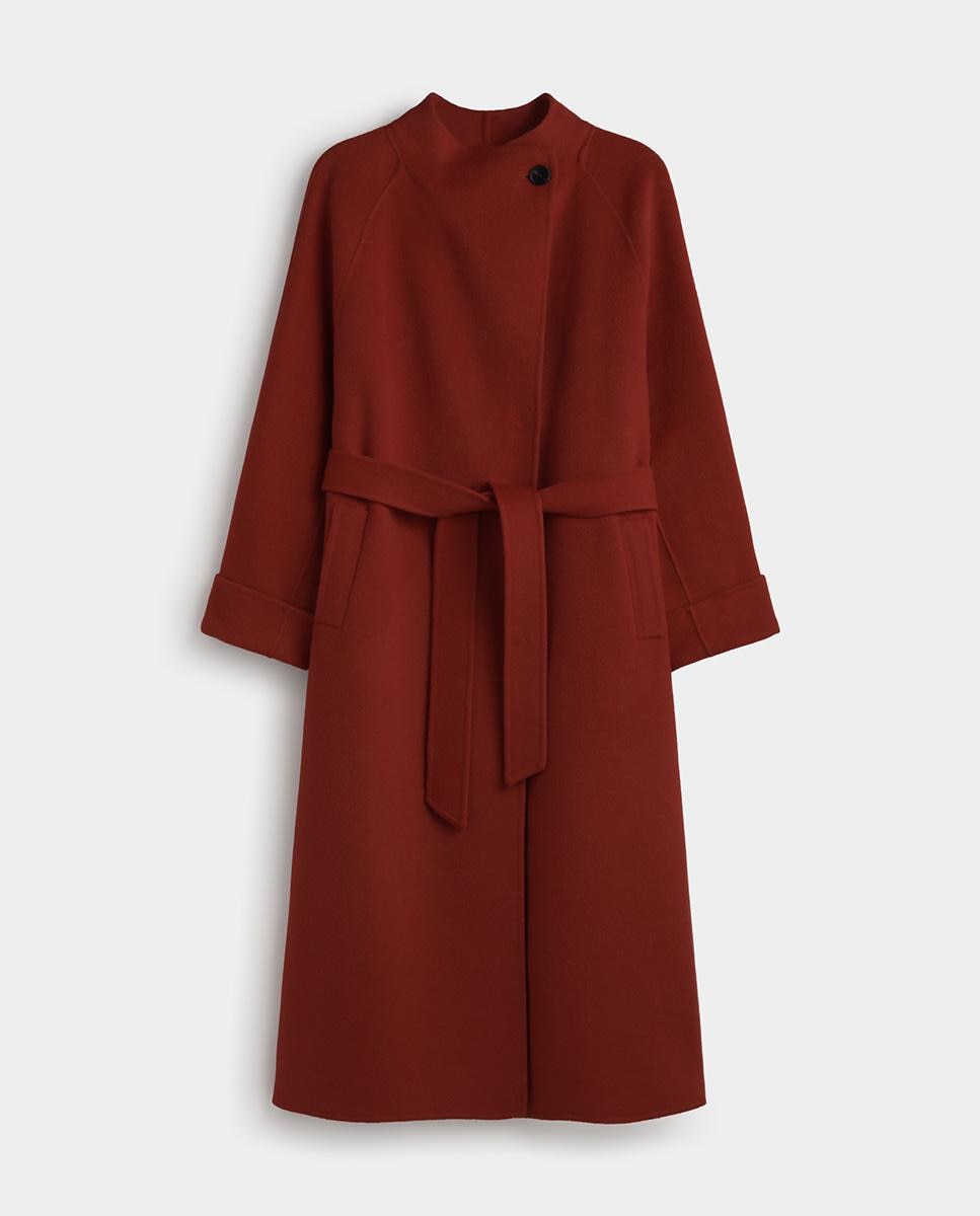 Abrigo de mujer largo lana - Simorra - Rojo Rojo-6