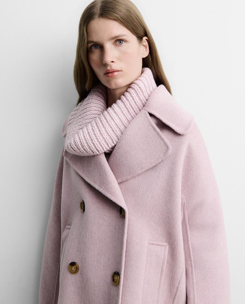 Chaquetón de mujer lana doble faz - Simorra - Rosa Rosa-3