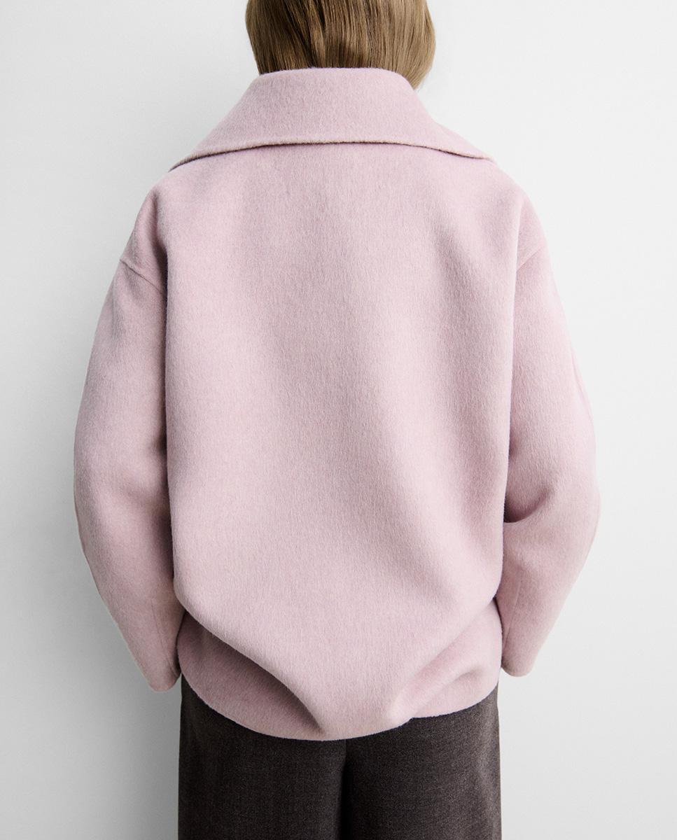 Chaquetón de mujer lana doble faz - Simorra - Rosa Rosa-4
