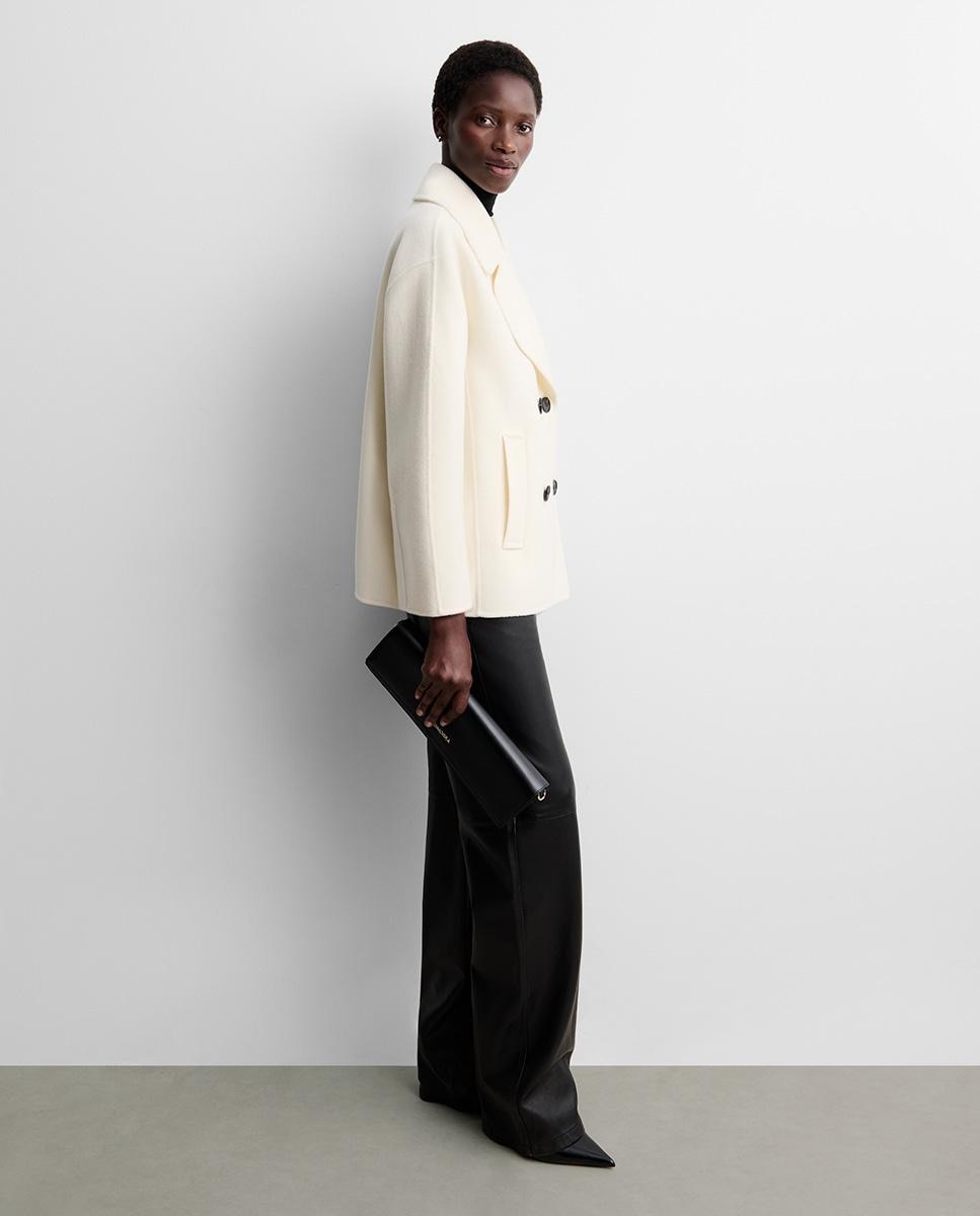 Chaquetón de mujer lana doble faz - Simorra - Blanco Blanco-2