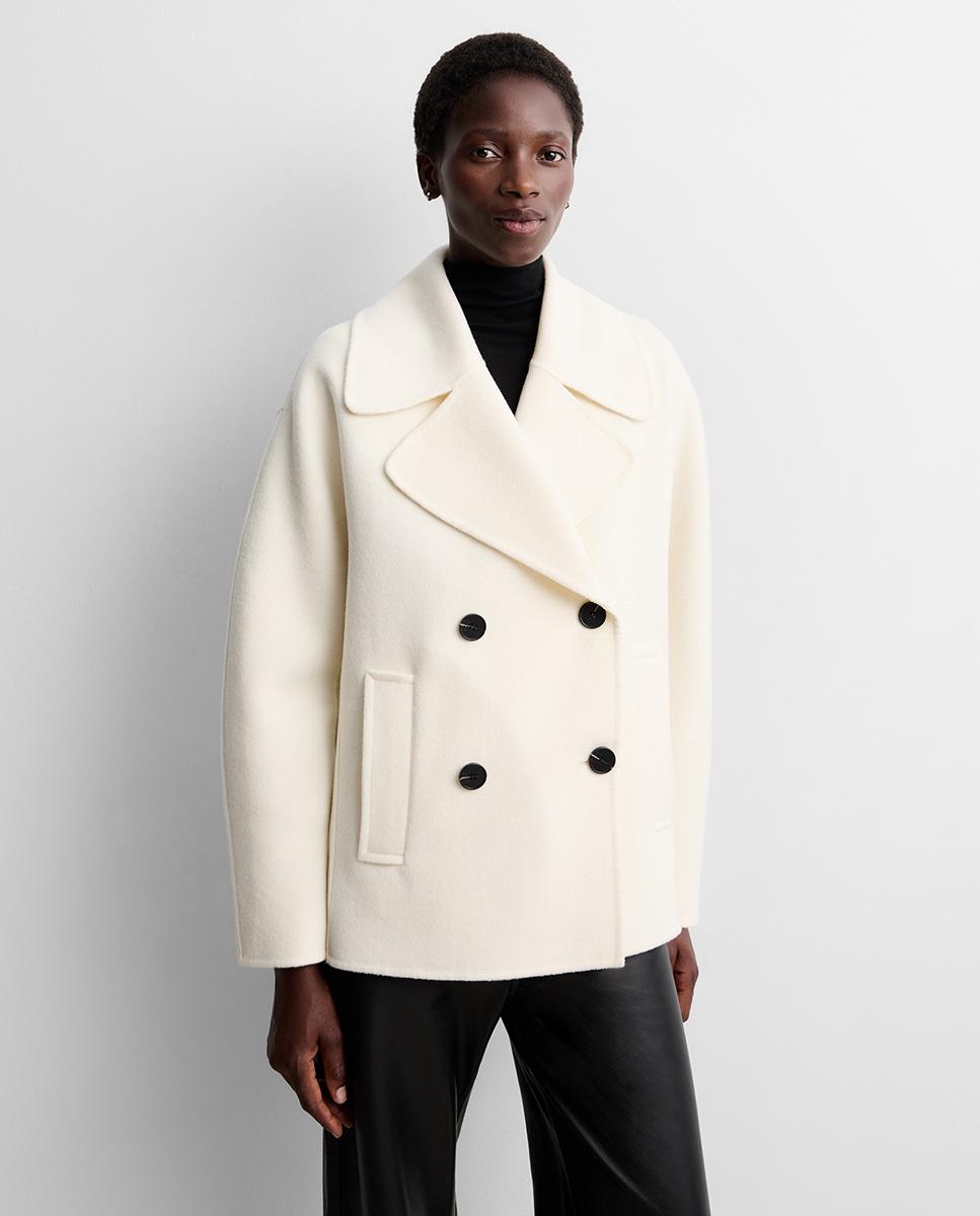 Chaquetón de mujer lana doble faz - Simorra - Blanco Blanco-3