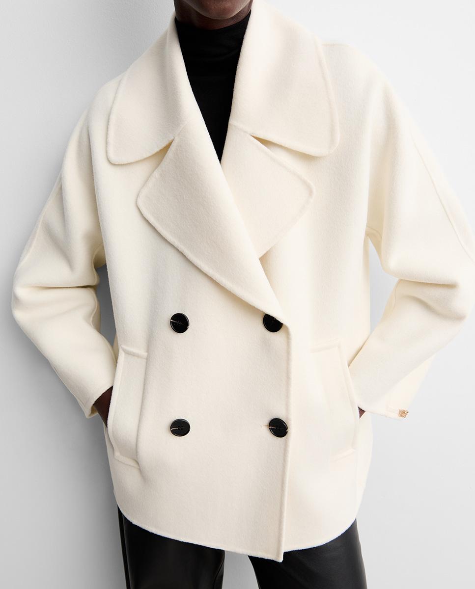 Chaquetón de mujer lana doble faz - Simorra - Blanco Blanco-4