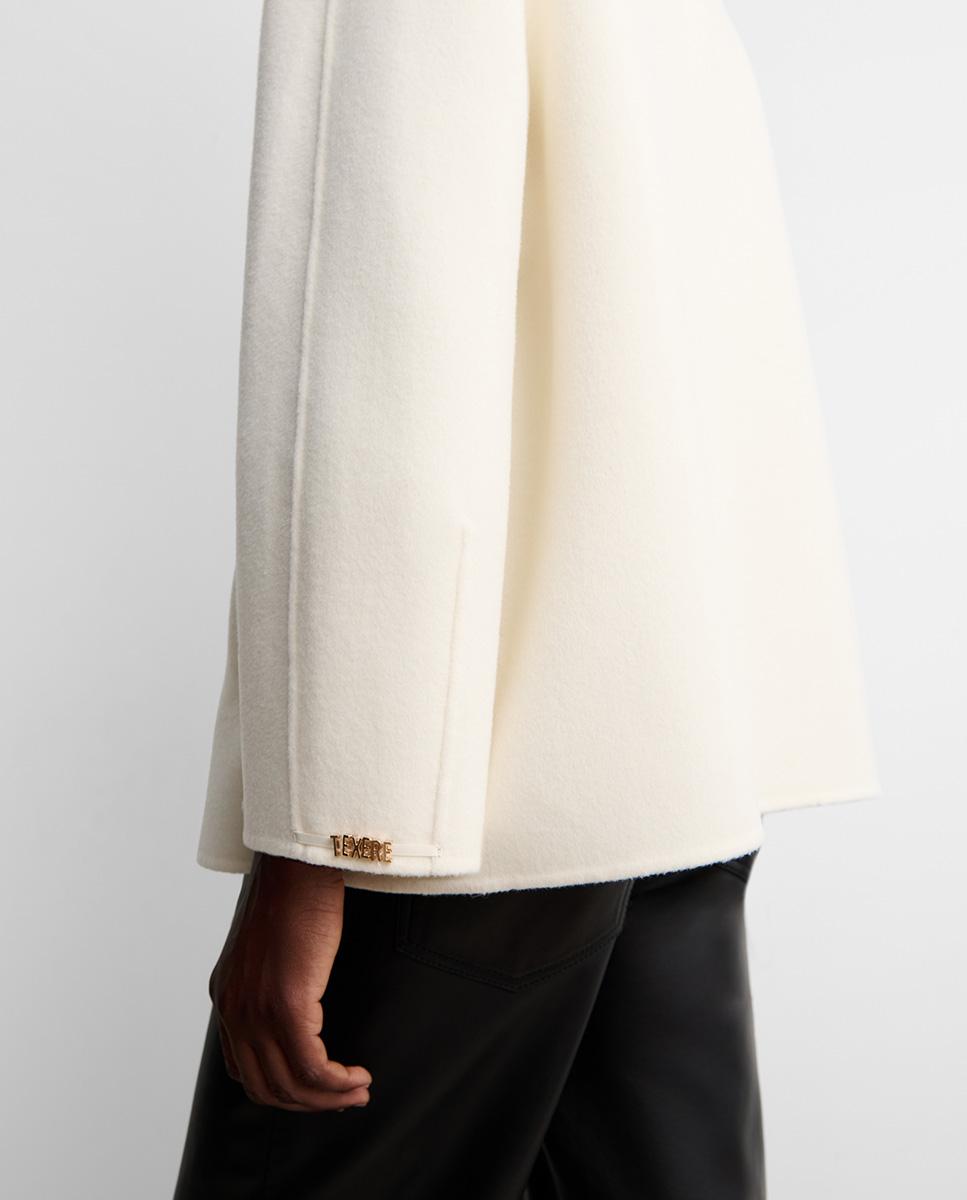 Chaquetón de mujer lana doble faz - Simorra - Blanco Blanco-5