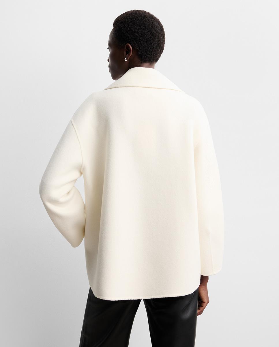 Chaquetón de mujer lana doble faz - Simorra - Blanco Blanco-6