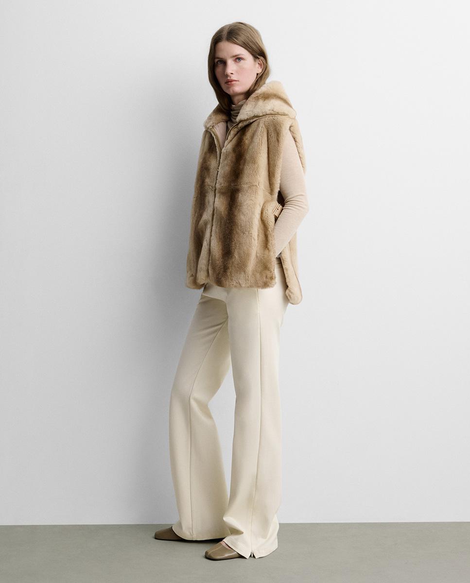 Chaleco de mujer de pelo - Simorra - Beige Beige-1