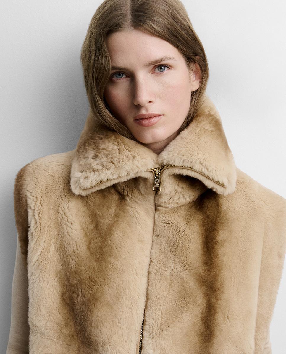 Chaleco de mujer de pelo - Simorra - Beige Beige-3