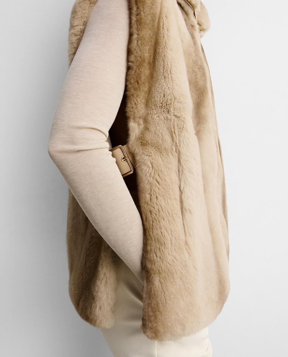 Chaleco de mujer de pelo - Simorra - Beige Beige-4