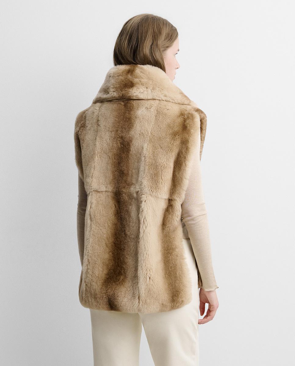 Chaleco de mujer de pelo - Simorra - Beige Beige-5