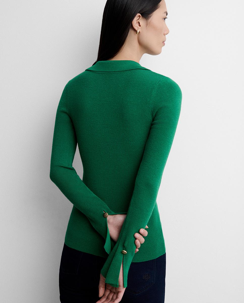 Jersey de mujer cuello polo - Simorra - Verde Verde-4