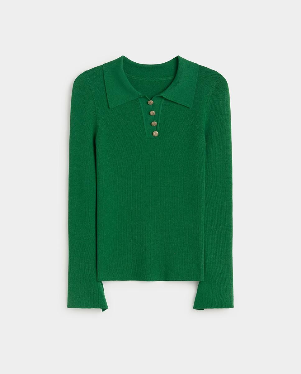Jersey de mujer cuello polo - Simorra - Verde Verde-5