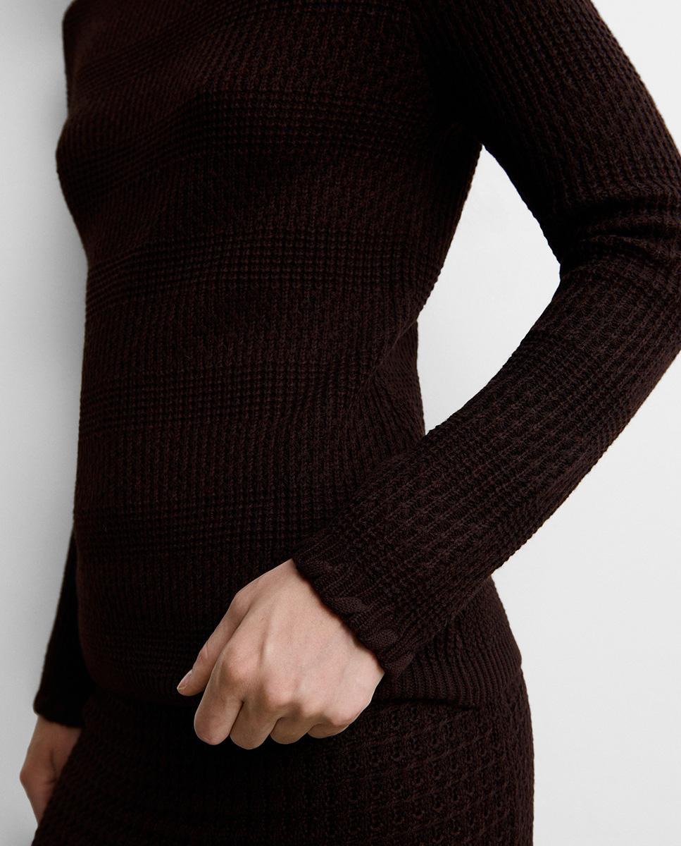 Jersey de mujer punto textura - Simorra - Marrón Marrón-3
