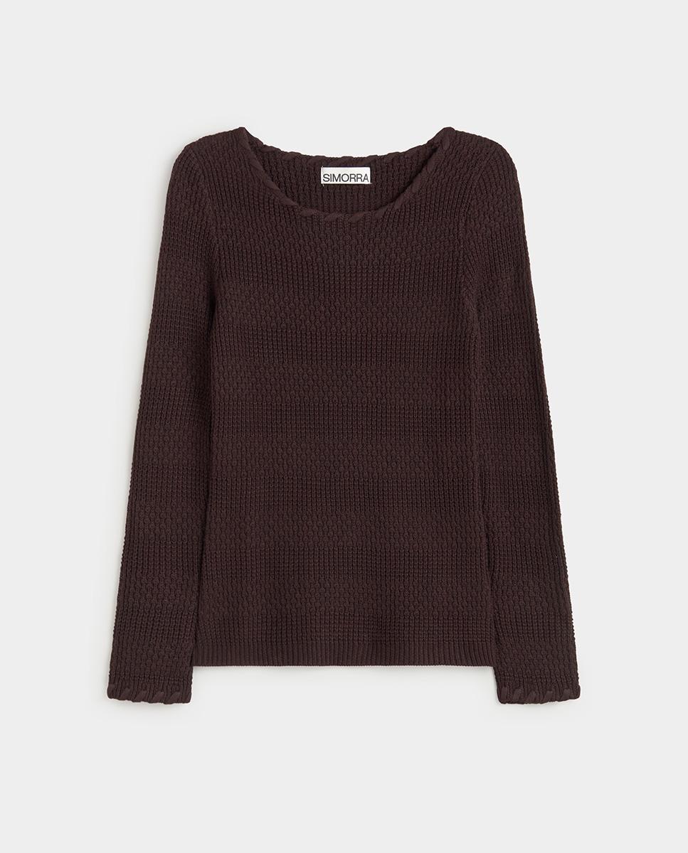 Jersey de mujer punto textura - Simorra - Marrón Marrón-6