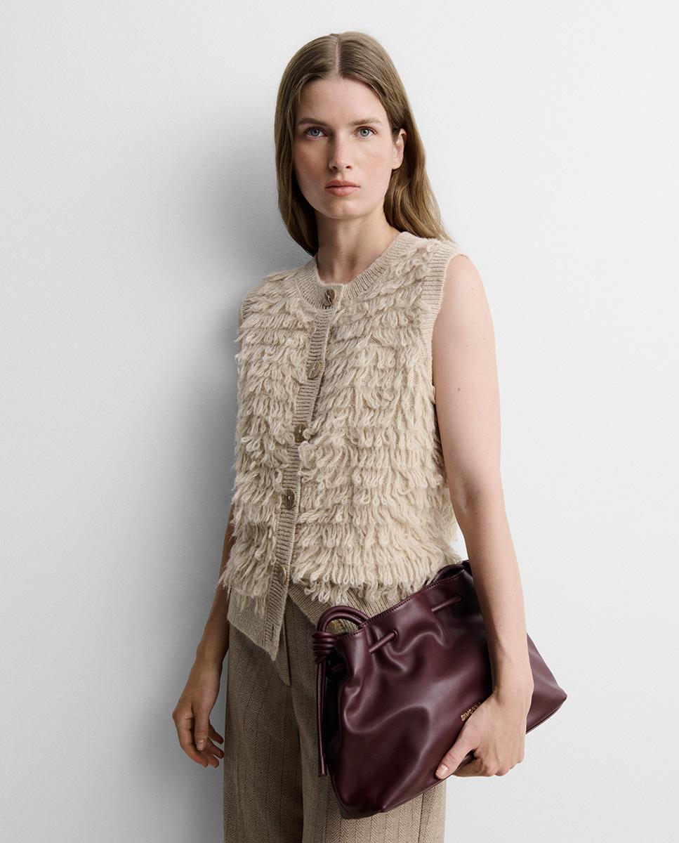 Chaleco de mujer punto textura - Simorra - Beige Beige-2