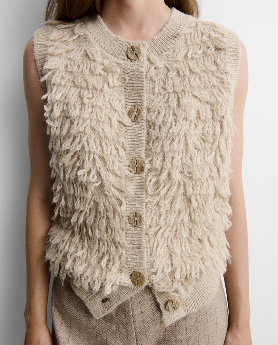 Chaleco de mujer punto textura - Simorra - Beige Beige-3