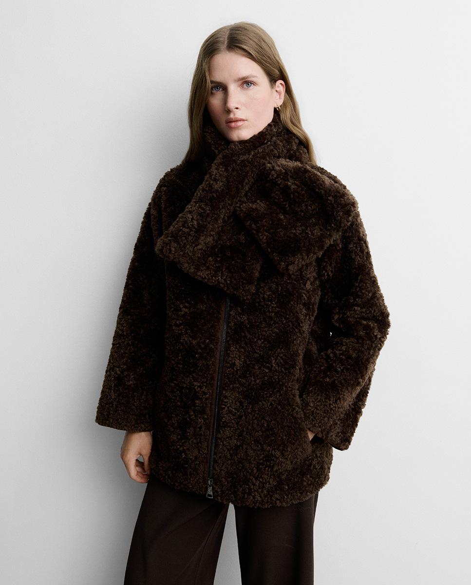 Chaquetón de mujer ecopelo - Simorra - Marrón Marrón-2