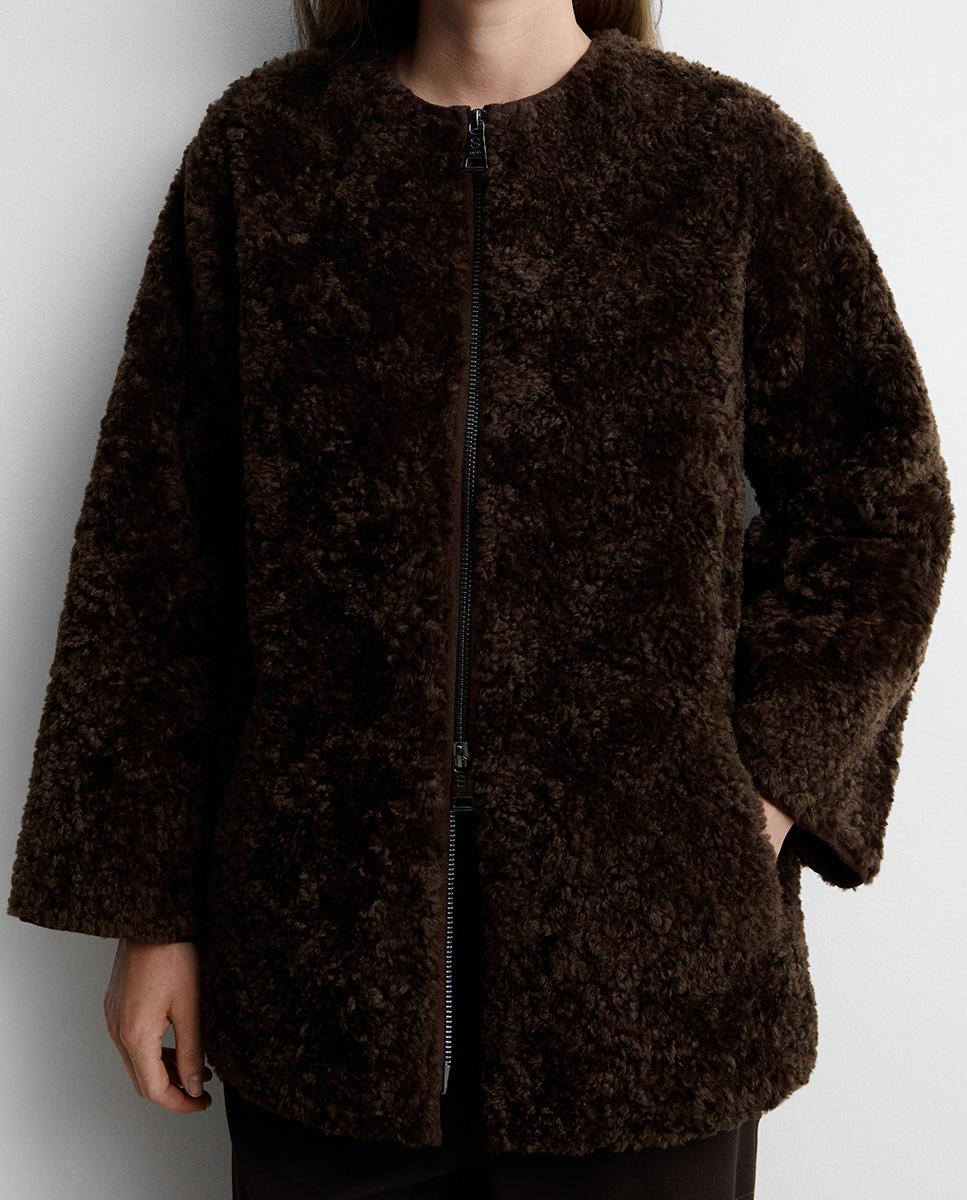Chaquetón de mujer ecopelo - Simorra - Marrón Marrón-4