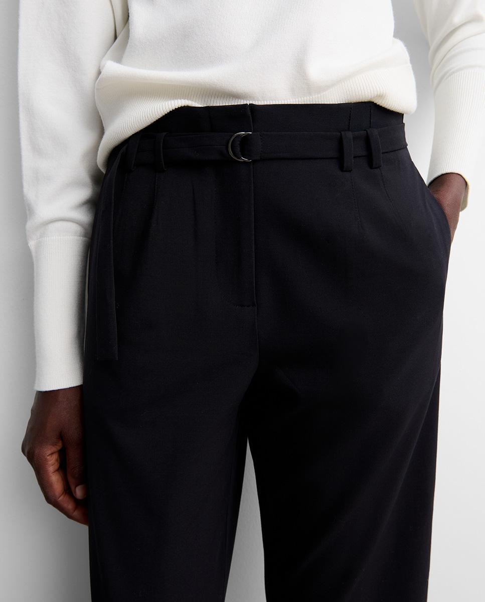 Pantalón de mujer recto cinturón - Simorra - Azul Azul-3