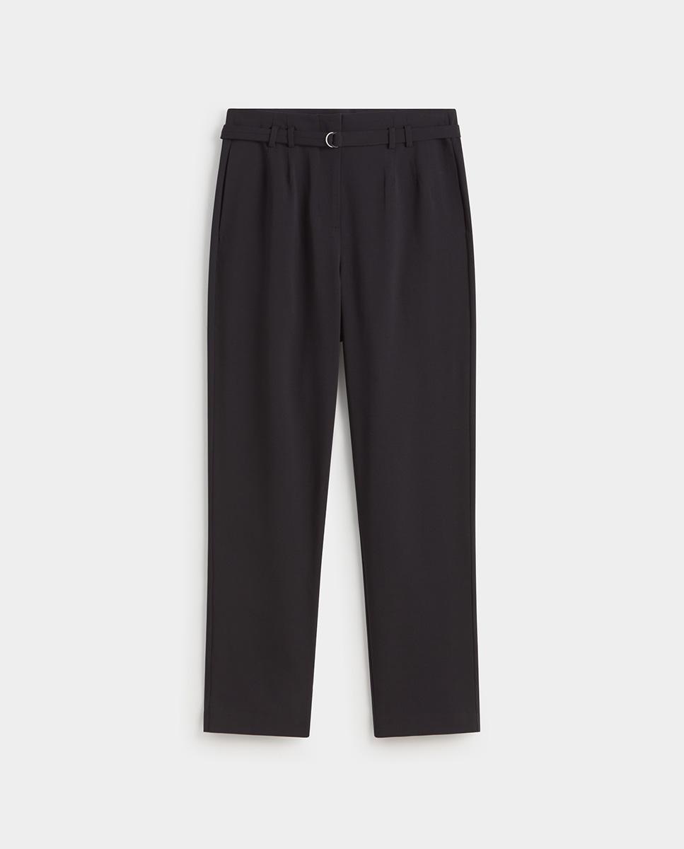Pantalón de mujer recto cinturón - Simorra - Azul Azul-5
