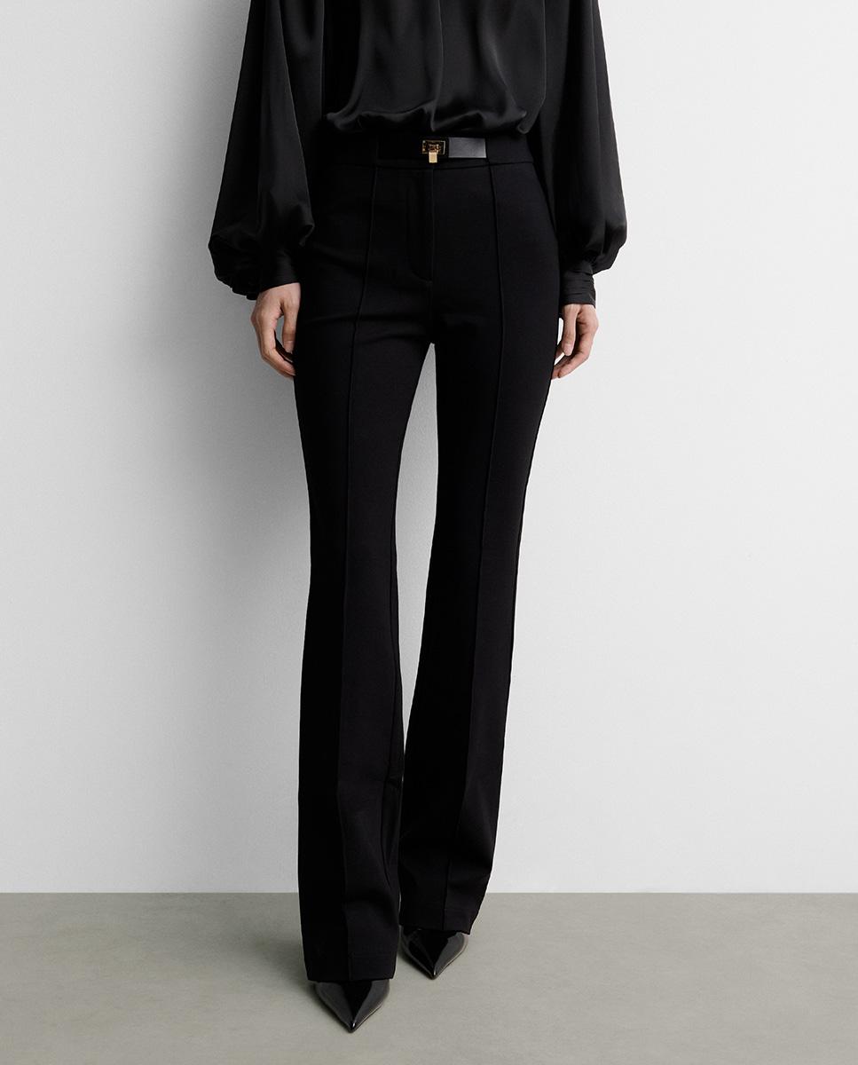 Pantalón de mujer stretch cinturón - Simorra - Negro Negro-2