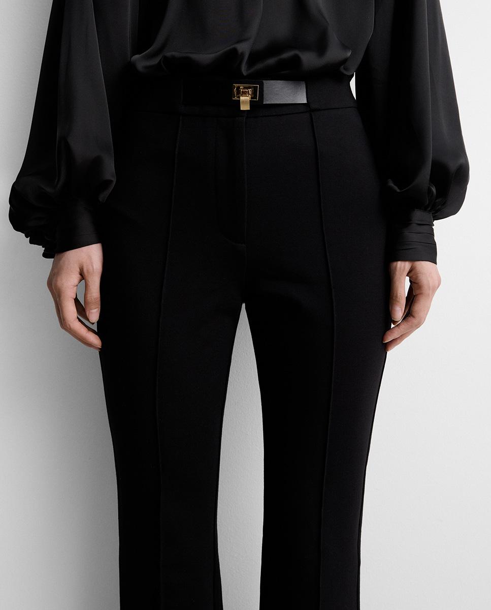 Pantalón de mujer stretch cinturón - Simorra - Negro Negro-3