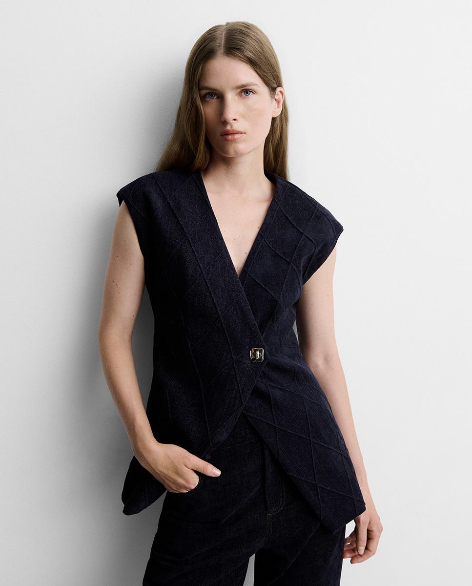 Chaleco de mujer efecto denim - Simorra - Azul Azul-2