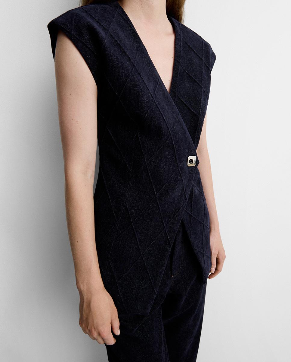 Chaleco de mujer efecto denim - Simorra - Azul Azul-3